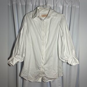 Women’s HANANE HOTAIT MIA  White Cotton Button Down Blouse Sz 38/6